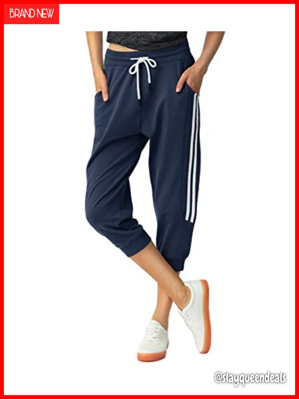 Women's Capri Sweatpants 95% Cotton Slim Fit Athletic Yoga Lounge Pants